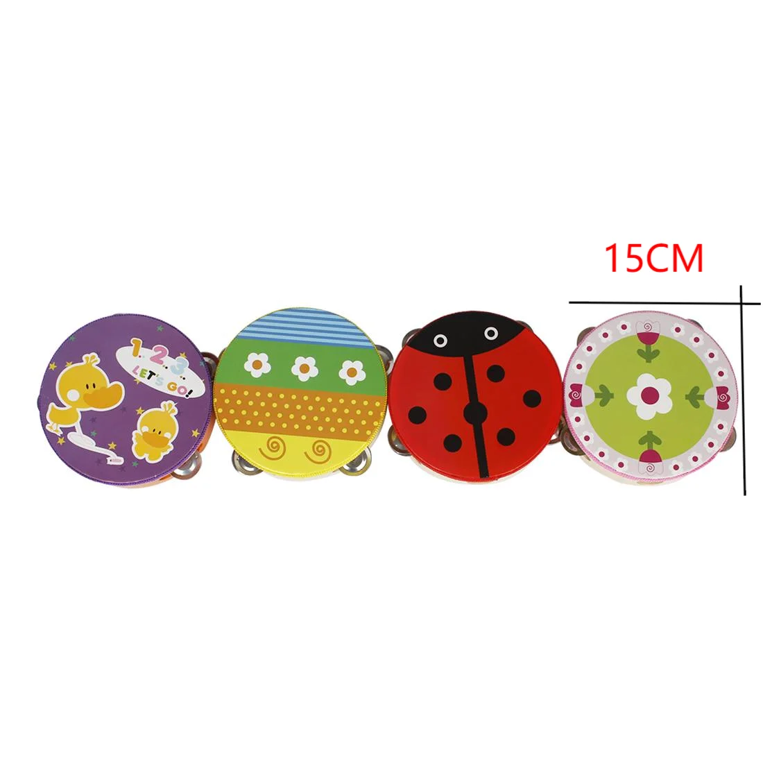 6 pouces motif de dessin animé Animal joli tambour à main tambourin Mini Percussion musicale bébé musique éclairage enfant cadeaux d'anniversaire