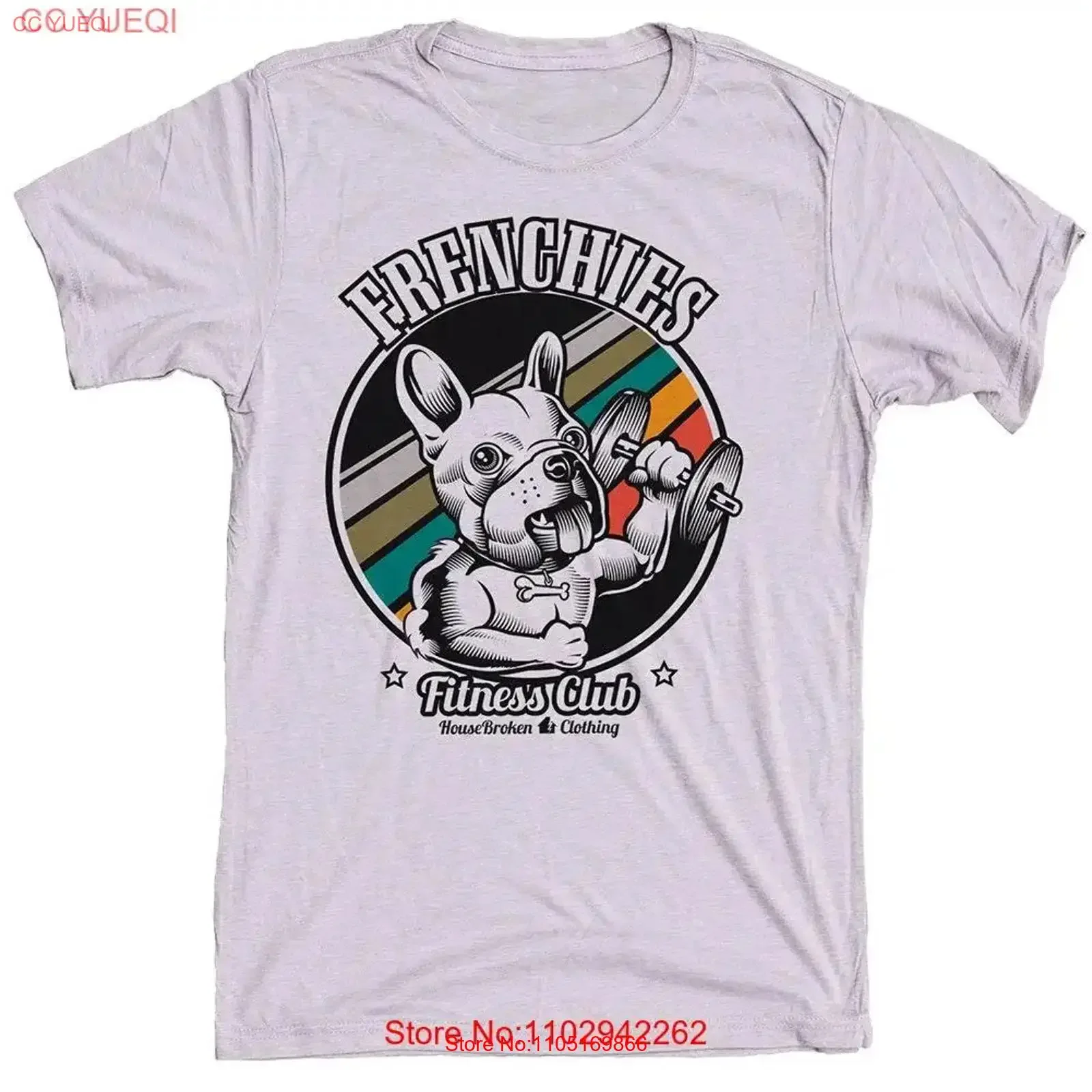 

French Bulldog T Shirt Mens Gym Exercise Workout Doberman Frenchie vintage Washed Comfortable fashion Versatile Soft Stretched
