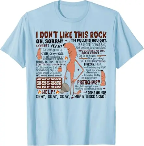 ماركوس الدودة أنا لا أحب هذا روك مضحك تتجه ميمي تي شيرت Y2K Brainrot الجرافيك قائلا المحملة الجدة هدية قصيرة الأكمام