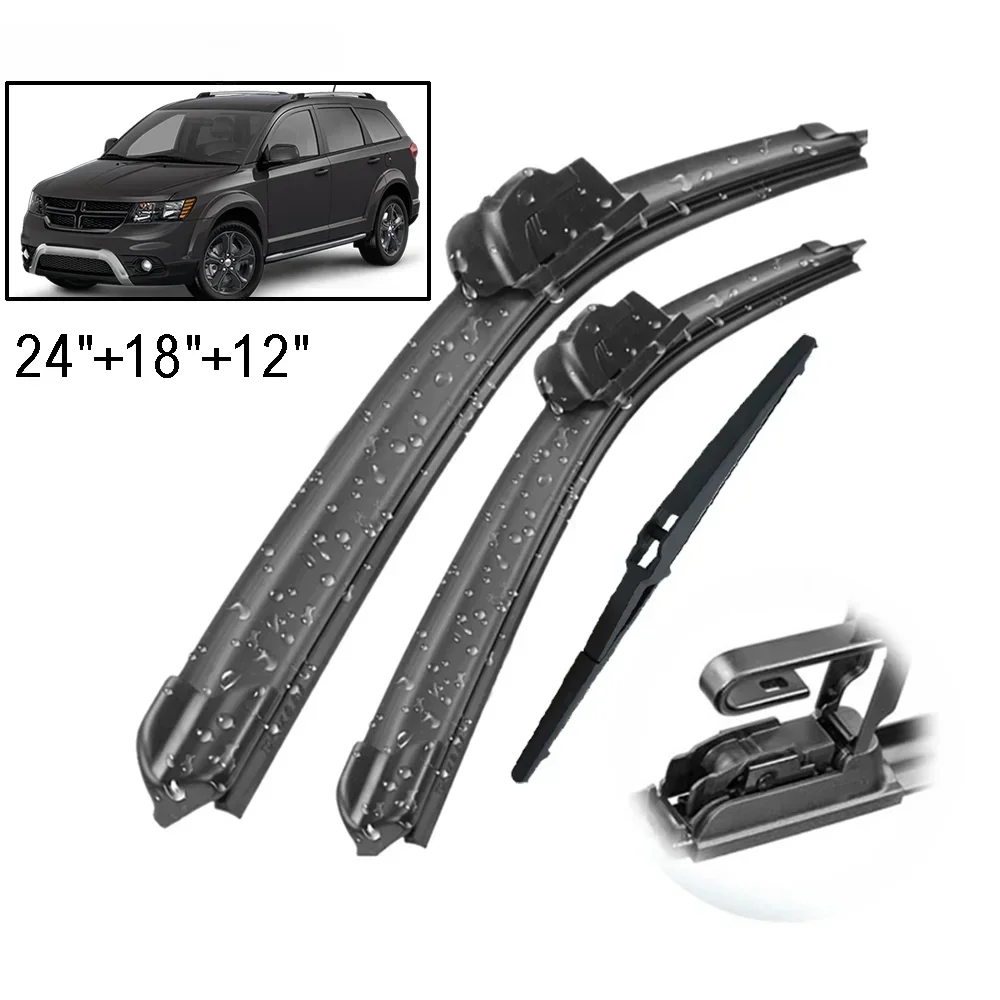 Car Wiper Front & Rear Wiper Blades Set Kit For Dodge Journey 2008 - 2020 Windshield Windscreen Window Car Brushes 24\