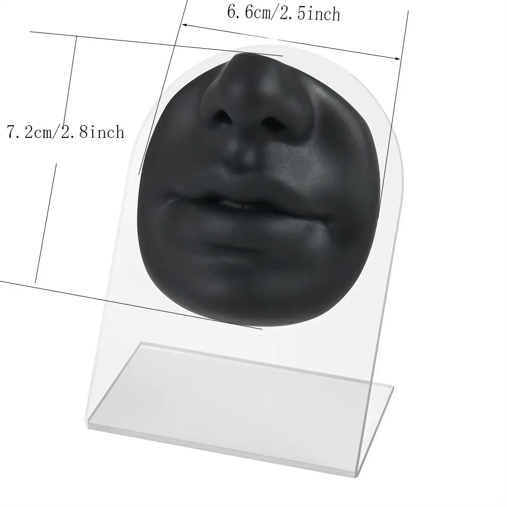 Silicone Tattoo Puncture Prática Modelo, Parte do corpo, Simulação Boca, Jóias Display, Nariz Piercing Display, Nariz, Modelo de Rosto