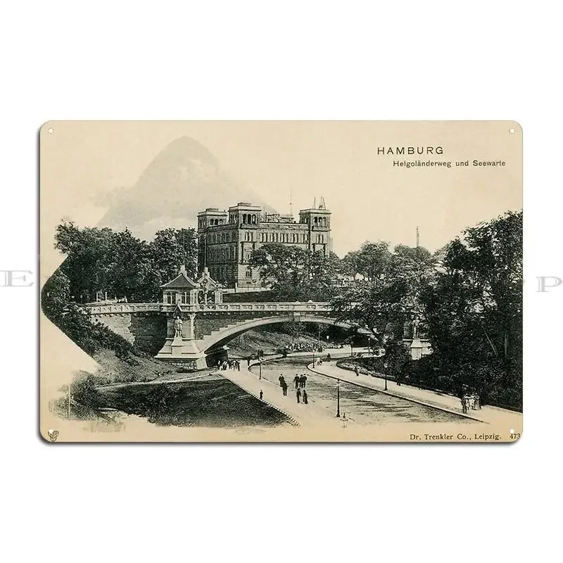 Hamburg 1900 Helgolaenderweg Und Seewarte Metal Plaque Poster Kitchen Design Customize Wall Decor Designing Tin Sign Poster