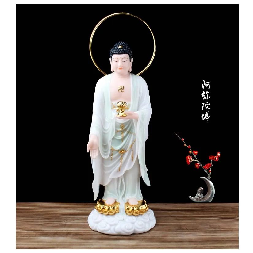 48CM large Temple HOME Buddhism figure jade Amitabha Medicine buddha Asia family safe protection Prosperity FENG SHUI statue