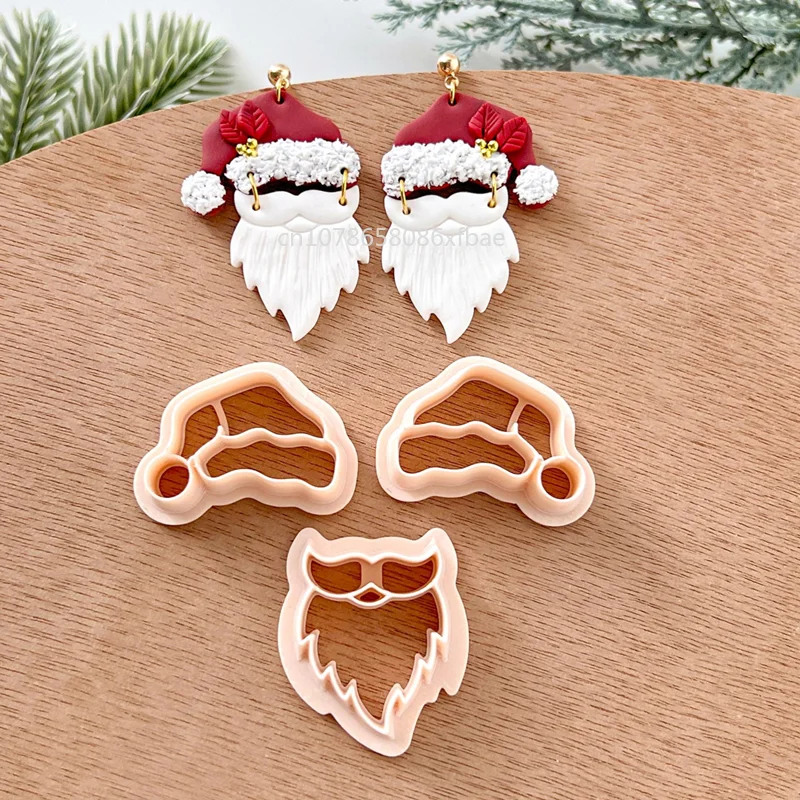 Christmas Reindeer Gingerbread Boy Girl Mr Mrs Santa Claus Polymer Clay Cutters Winter Earrings Pendant Pottery Clay Cutting Die