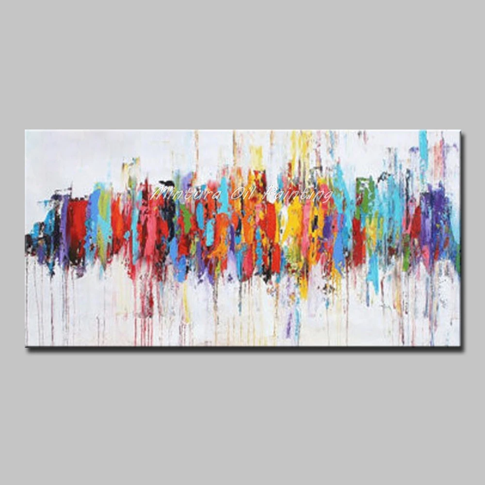 

Mintura,Modern Wall Art Picture For Living Room Home Decoration Multi-Color Abstract Diagram Hand-Painted Oil Painting On Canva