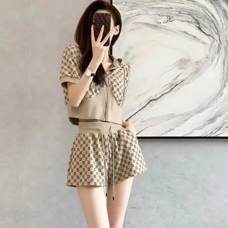 Short Sets For Women 2 Pieces Stylish Chic And Elegant Summer Fashion 2024 Woman Shorts Full Cheap Korean Style Offers Casual