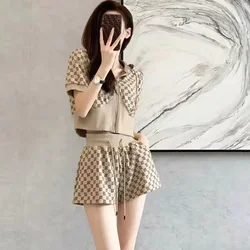 Short Sets For Women 2 Pieces Stylish Chic And Elegant Summer Fashion 2024 Woman Shorts Full Cheap Korean Style Offers Casual