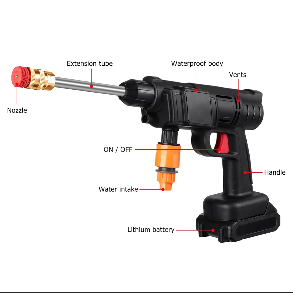 High Pressure Washer Cordless Car Wash Water Gun Tool Spray Gun Battery Foam Cleaning Machine Power Tool for Makita 18V Battery