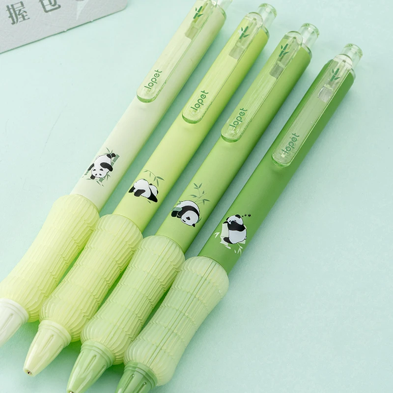 4 Pcs/Set Kawaii Panda Automatic Pencil Cute 0.5mm Black Lead Soft Touch Writing Mechanical Pencils Student School Stationery