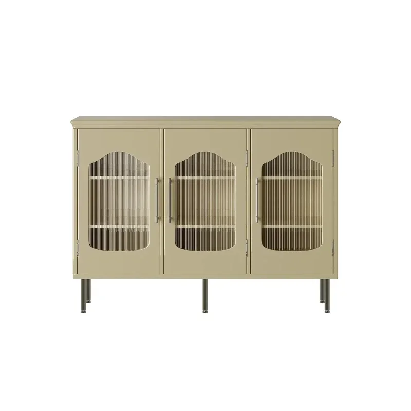 French cream tone dining side cabinet, living room kitchen wall storage integrated cabinet, simple ins chest cabinet