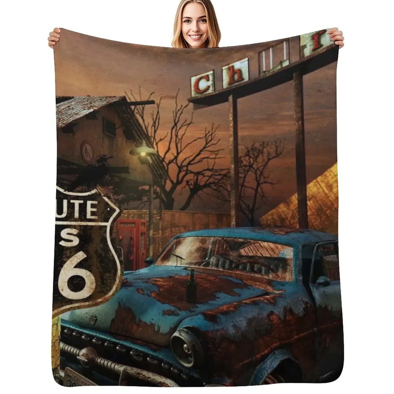 

ROUTE 66 Throw Blanket Nap For Baby for babies Beach Blanket