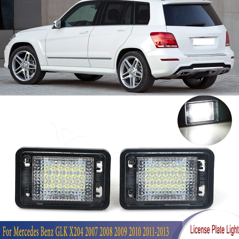 For Car 2Pcs LED License Plate Lights Error Free LED Number Plate Lamp For Mercedes Benz GLK X204 2007-2013 A2048200156