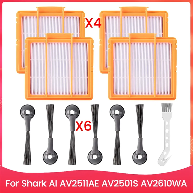 ABVI-Side Brushes Pre-Motor Filters Replacement Parts For Shark AI AV2511AE AV2501S AV2610WA Vacuum Cleaner Parts