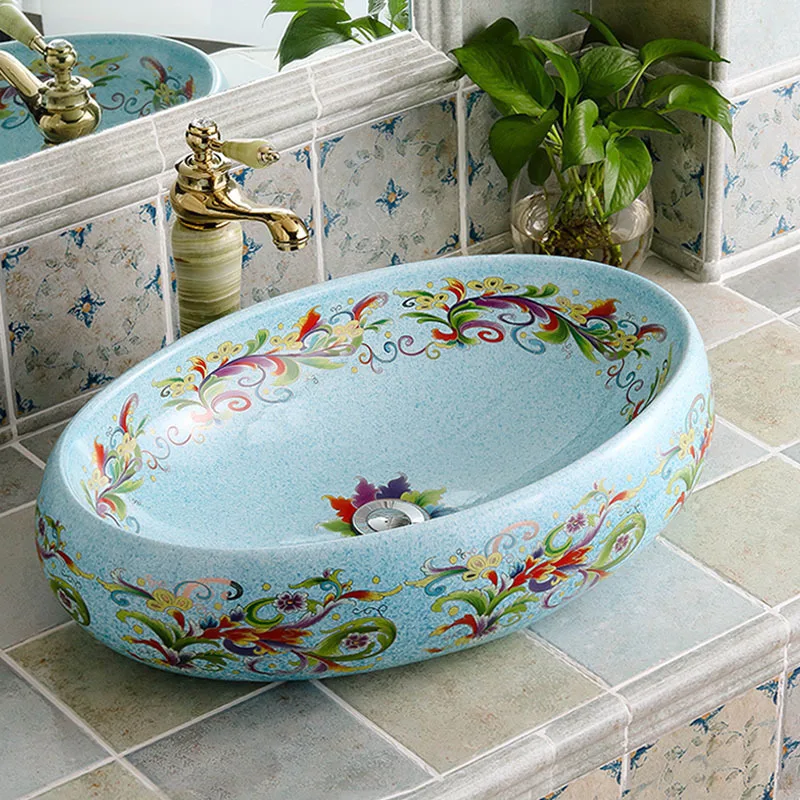 

Rectangular Jingdezhen Bathroom ceramic sink wash basin Porcelain Counter Top Wash Basin Bathroom Sinks sink bathroom vanity