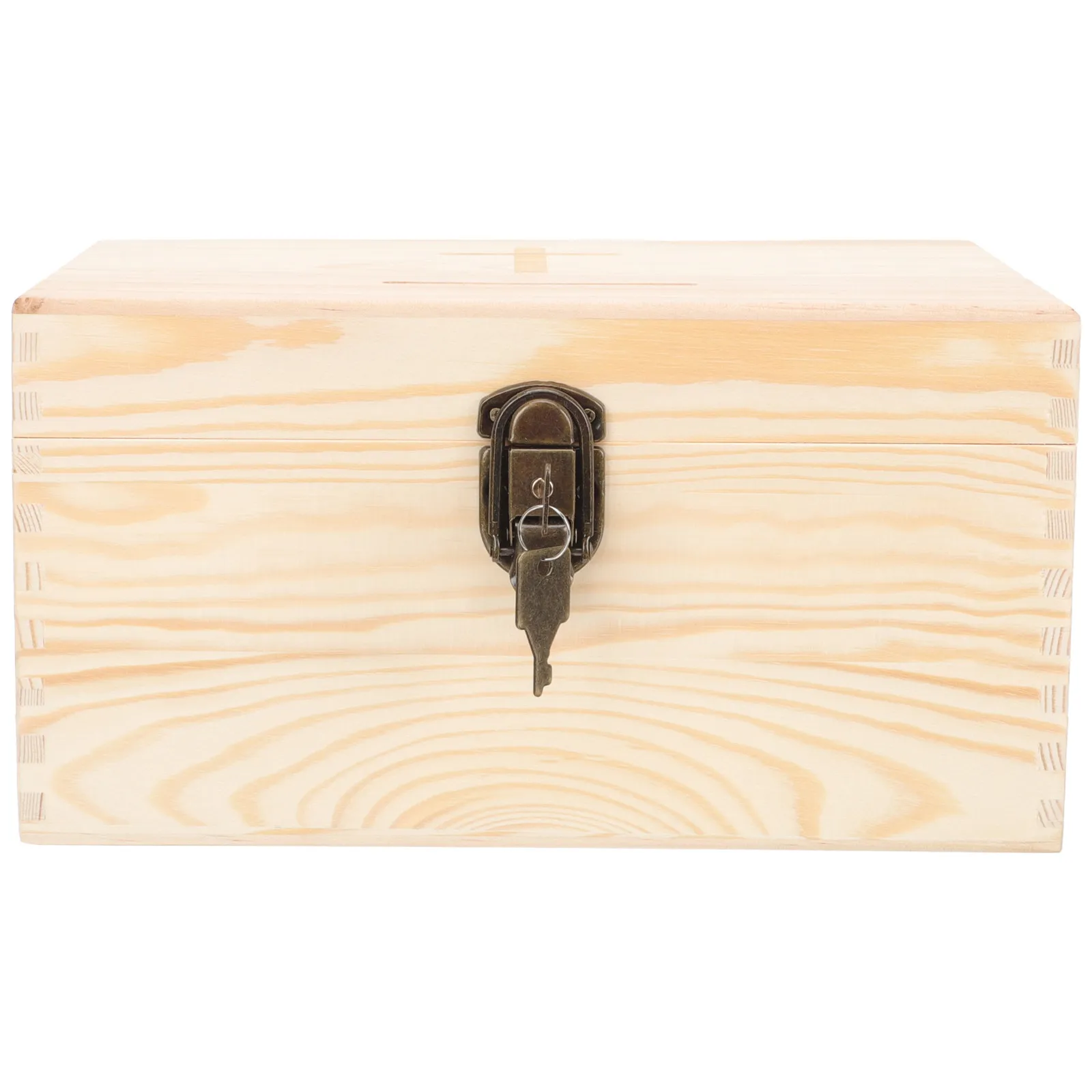 Premium Wooden Donation Box Lock Desktop Suggestion Voting Box for Fundraising Charity Events Office Raffle Polling
