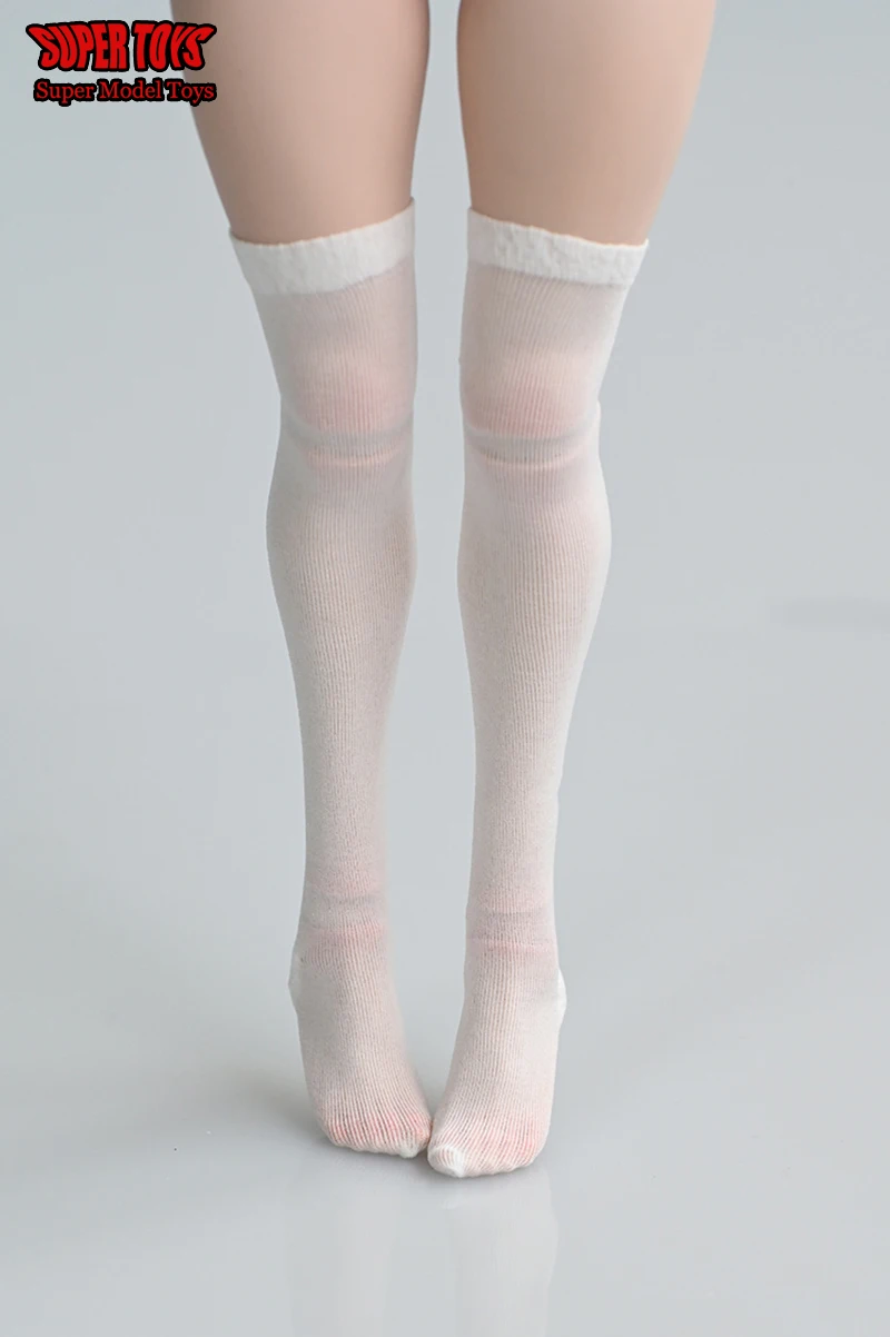 1/6 ทหารหญิงตุ๊กตายืดหยุ่นสูงคลาสสิกบางนักเรียนถุงน่องสั้นปานกลางกว่าเข่าถุงเท้าสําหรับ 12 ''Action Figureตุ๊กตาBJD
