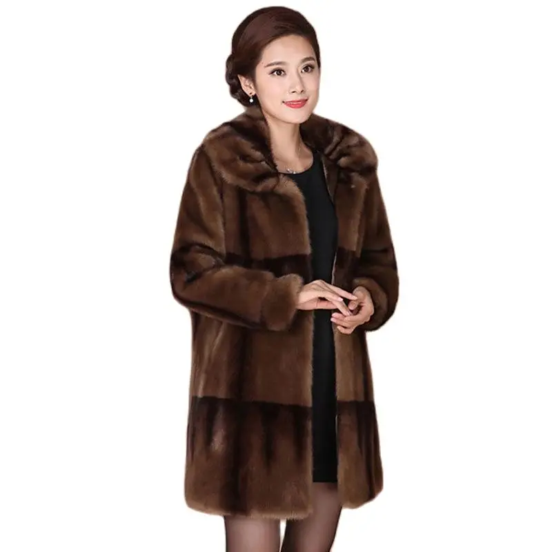 

Out-of-season Fashion Mink Coat Female Temperament Long Middle-aged Rich Mother Outfit Haining Fur Loose Mink Coat Female Tide