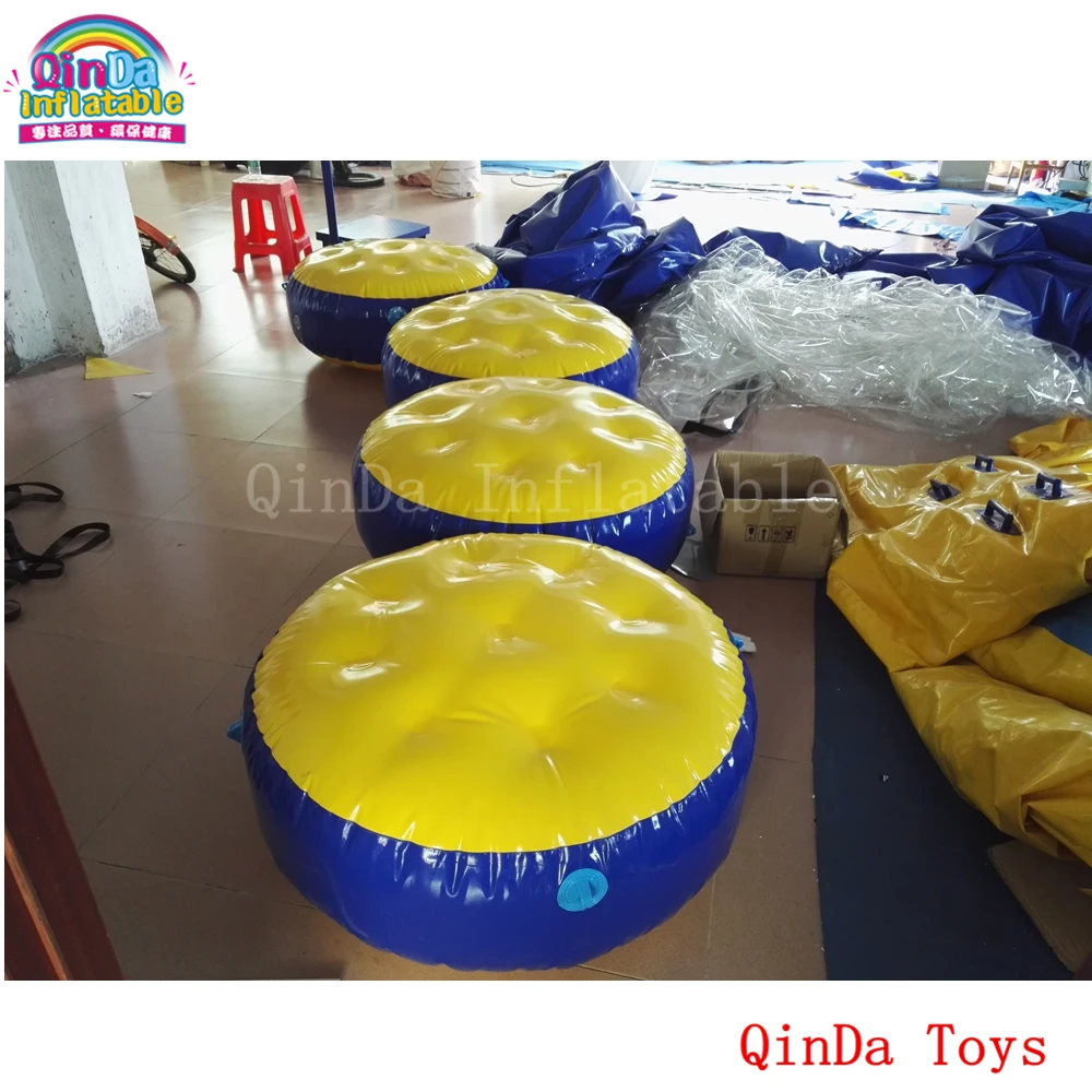 Zabawki do parku wodnego 10 sztuk nadmuchiwanych bramkarzy powietrznych Pływająca wyspa, nadmuchiwana okrągła mata wodna o średnicy 1 m
