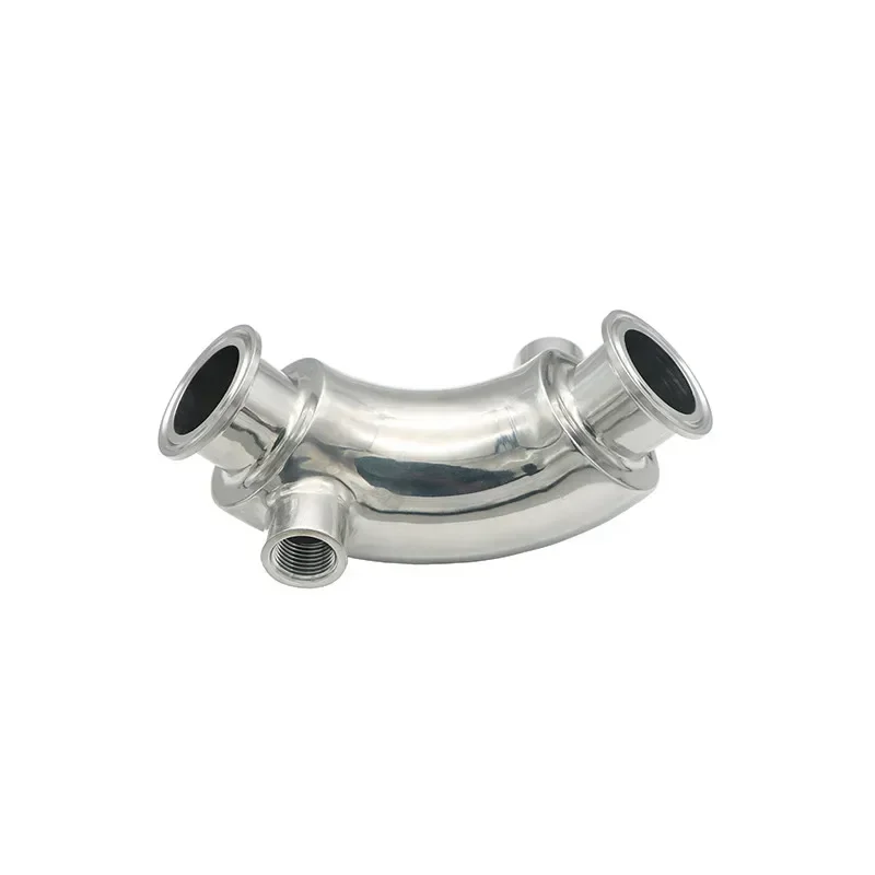 90 Degree Heat Jacketed Elbow, 304 Stainless Steel Sanitary Clamped Tube Fitting