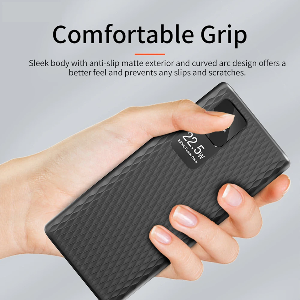 Power Bank 20000mAh USB C Portable Charger Fast Charging, 20W PD +22.5W QC  LED Display Phone Battery Pack For Iphone ,Samsung