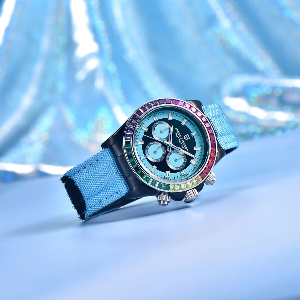 PAGANI تصميم قوس قزح دائرة الفاخرة التلقائي ساعة للرجال الرياضة الميكانيكية ساعة اليد الرجال الفولاذ المقاوم للصدأ غواص ساعة جديد