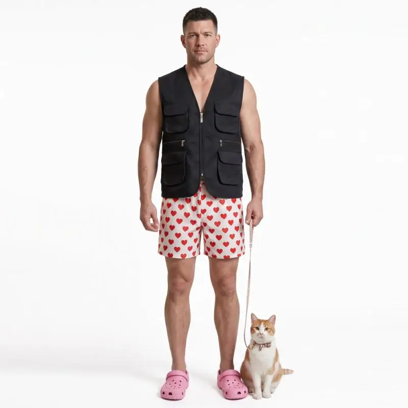 Filme Cosplay Carl Weste Herz-Shorts Kleidung Herren Party Verkleidung Rollenspiel Halloween-Kostüm Karneval Outfits Anzüge