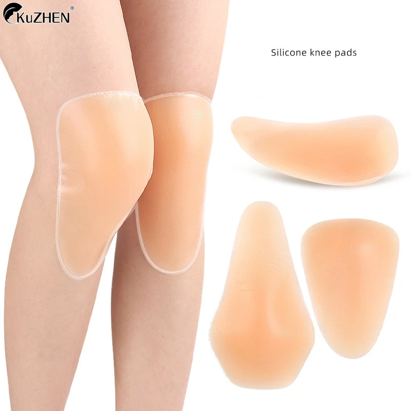 1Pair Silicone Non-slip Kneepad Knee Compression Support Pad Sports Knee Pads Anti-slip Protective Gear Healthy Care