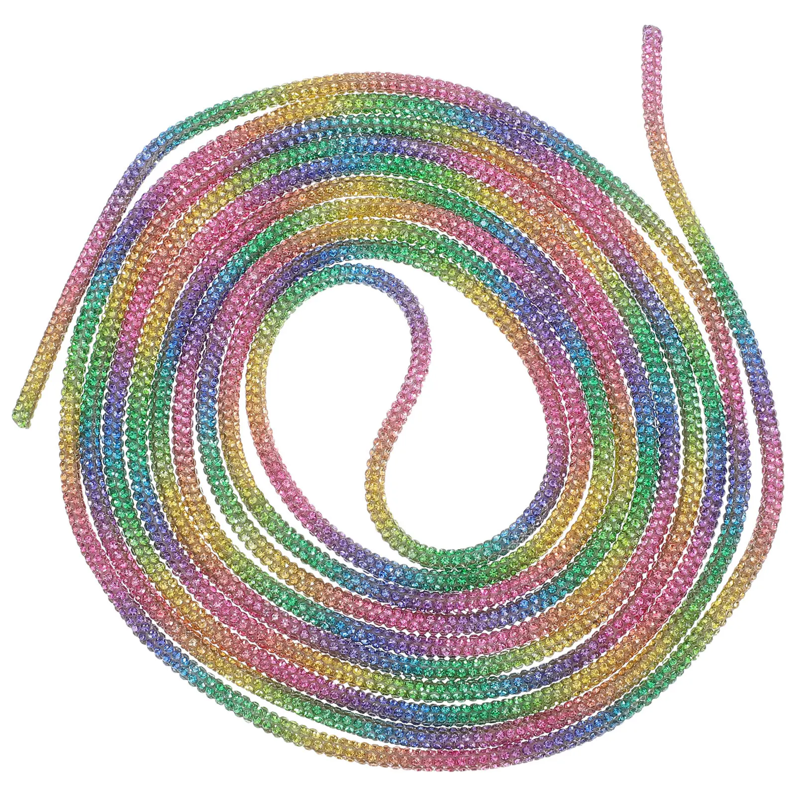 Rhinestone Waist String Glitter Tube Soft Flexible for DIY Waist Belt Hoodie Drawstring Replacement Rhinestone Shoe Laces Craft