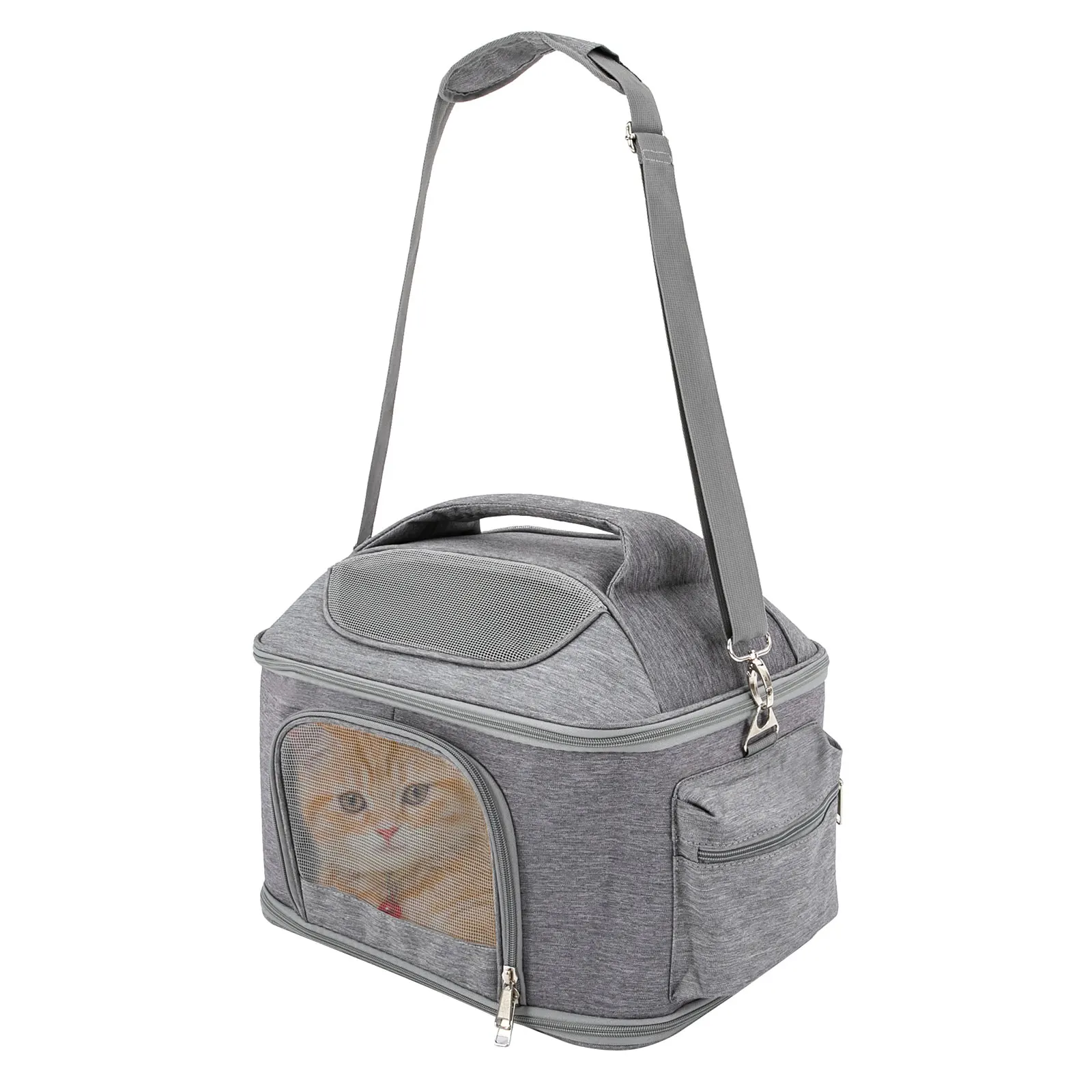 Cat Carrier Backpack Expandable Carrier with Breathable Mesh Removable Cat Dog Backpack Carrier with Storage Pocket