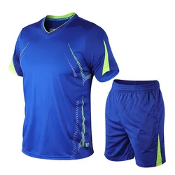 Men's and women's summer sports suit running suit V-neck fashionable breathable loose short sleeved T-shirt shorts two-piece set