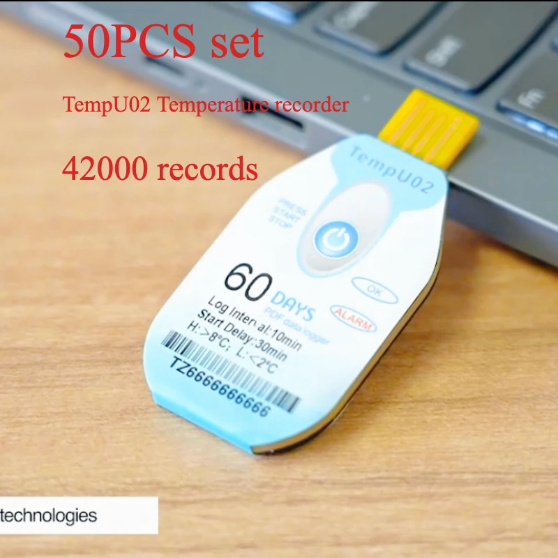

USB-монитор температуры TempU02 для одноразового использования, для холодовой цепи, для продуктов питания, теплиц TZONE TEMPU