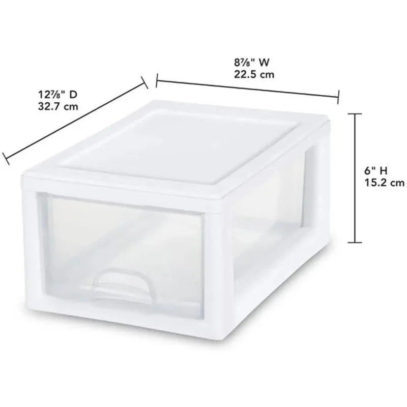

6-Pack Storage Drawers, Organizer Plastic Bins Stackable Drawer ,