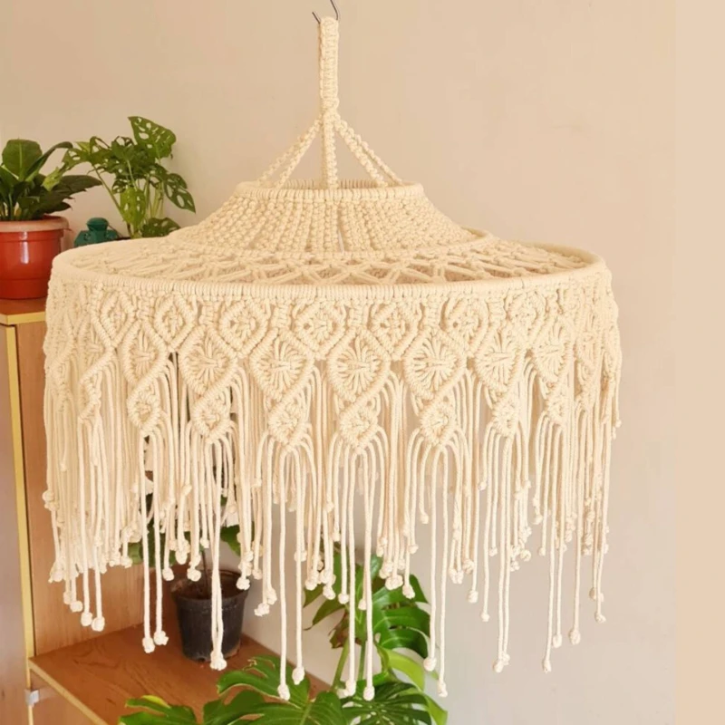 Homestay decoration, lampshade tapestries, large hand-woven home chandelier decoration, bohemian lighting