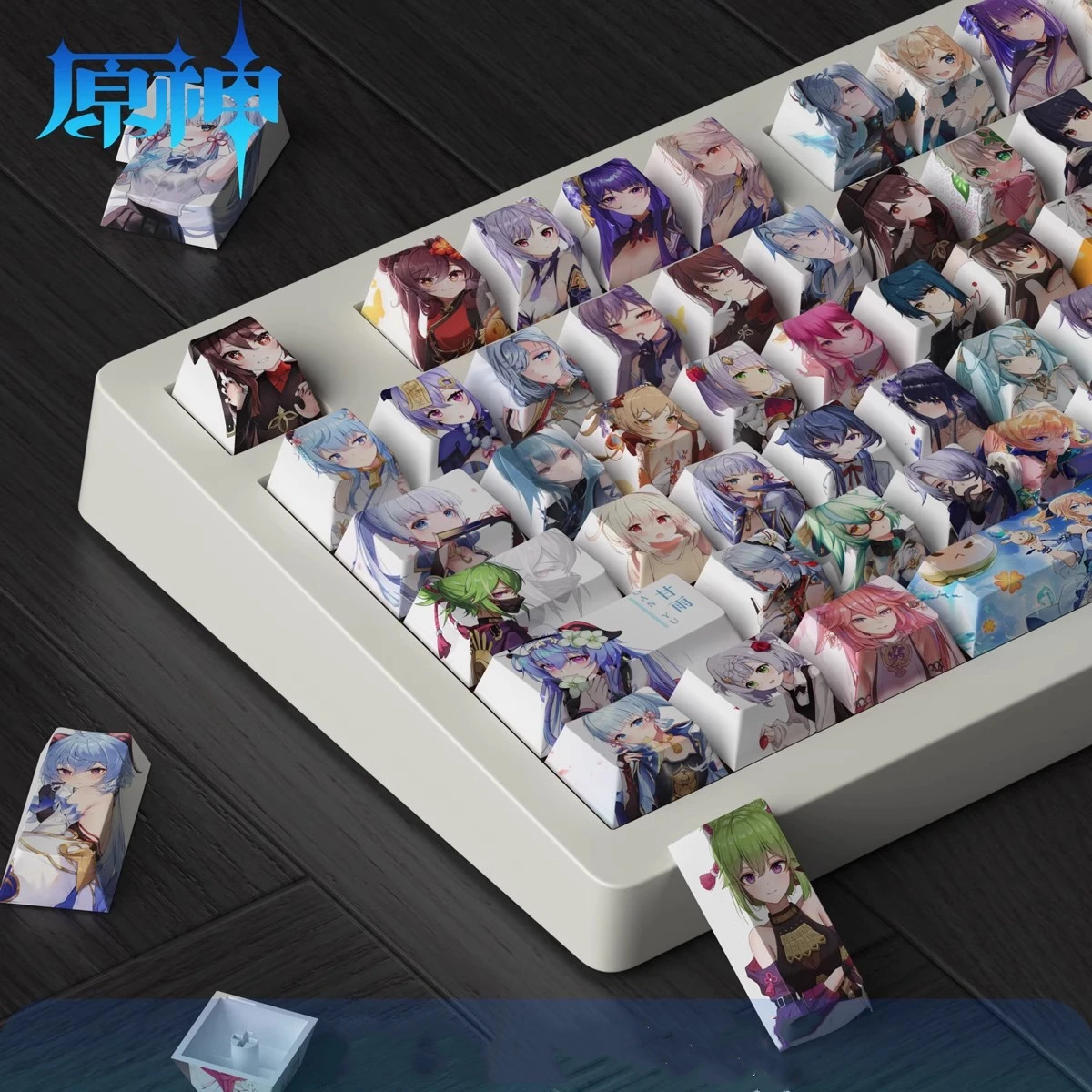 129 Keys/set Genshin Impact Keycaps PBT Dye Sublimation Gaming Anime Key Caps Cherry Profile Lightproof Keycap For MX Switches