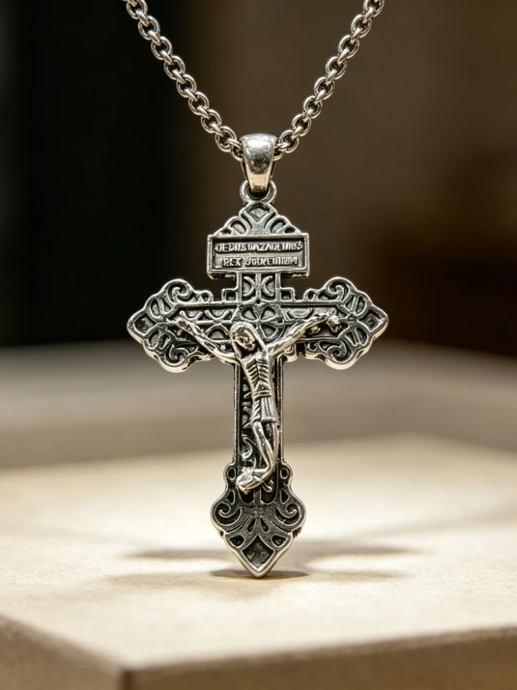 40 Stück antike silberne Farbe Jesus Kreuz Charms Anhänger 56 x 34 mm für Halsketten Ohrringe Schmuckherstellung # 564 – Detail 4