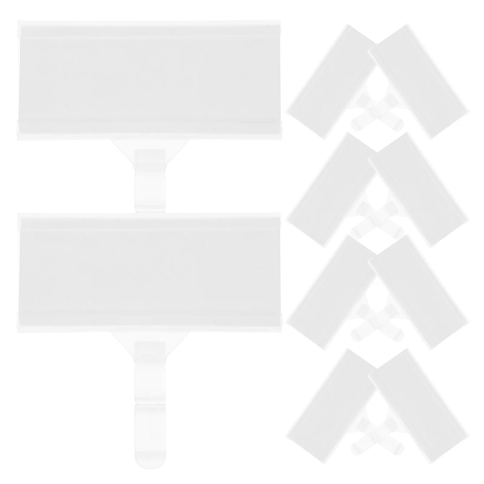 

20 Pcs Shelf Hook Price Brand Bin Clips Labels on Fridge The Sign for Baskets Bins Clear Organizing Transparent Storage