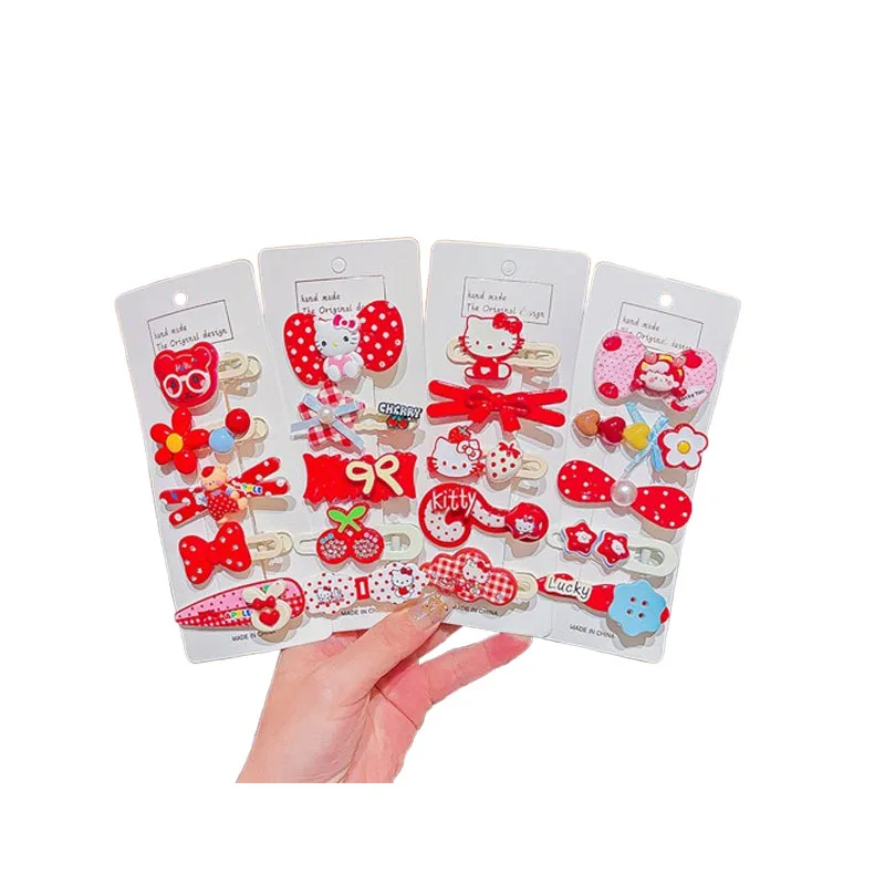 

5 шт., заколка для волос HelloKitty, милый головной убор для девочек и детей, заколка для волос на лбу