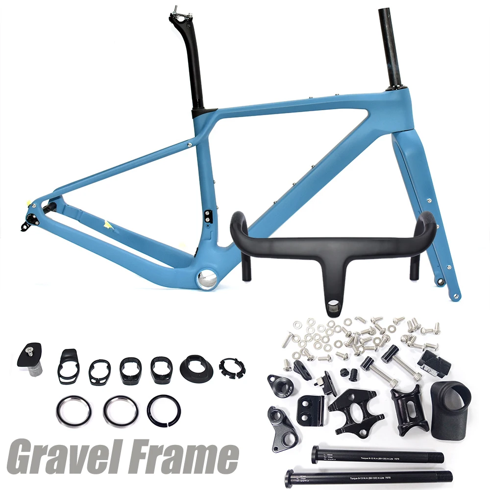 

Carbon Gravel Bike Frame, Internal Cable, Fully Hidden Cable, Bicycle Frameset, Road Bike Disc Brake