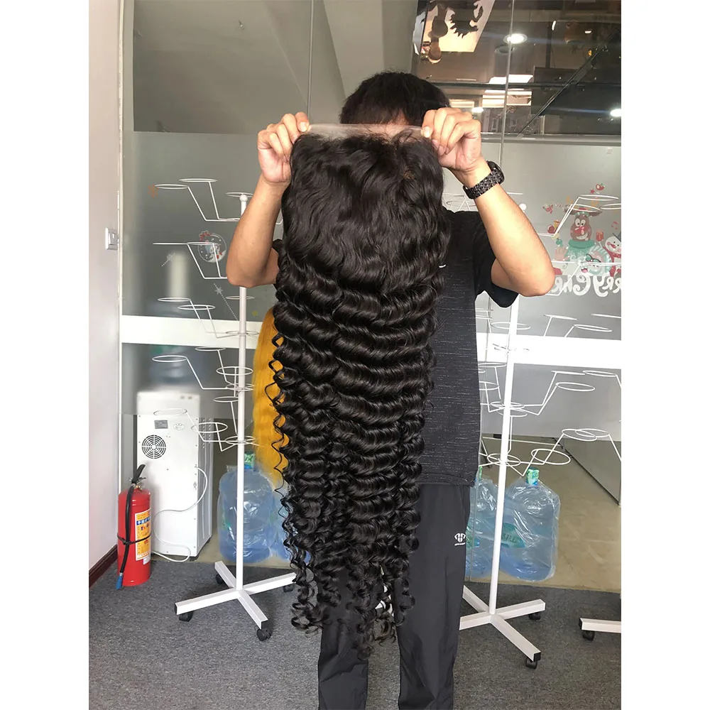Berryshair 40 pulgadas suelta profunda 13x6 HD peluca de cabello humano con encaje frontal brasileño 4x4 5x5 250% peluca con cierre de encaje para