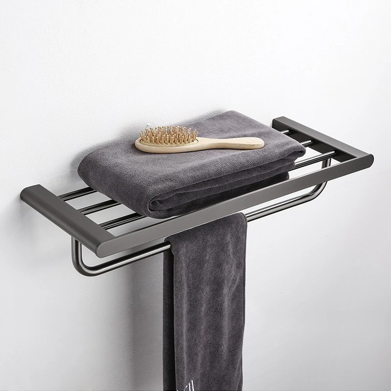 Stainless Steel Bathroom Towel Rack Wall-mounted Stable Durable High Load-bearing Towel Racks Convenient Bathroom Hardware