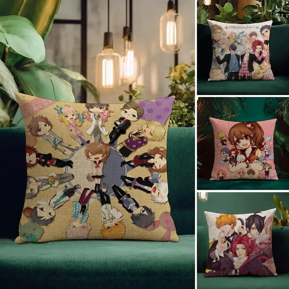Anime Brothers Conflict Cushion Cover Natural Linen Pillowcase Set Cushion Cover for Sofa Bedroom Chair