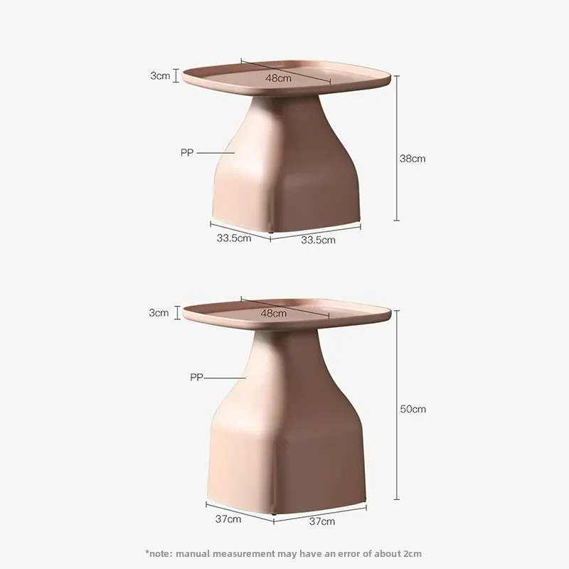 Combination coffee table square, small apartment Nordic household plastic living room, round table and low edge table
