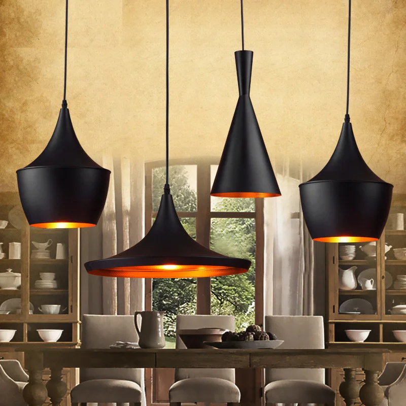 

Nordic Retro Industrial Black Pendant Lamp E27 Restaurant Dining Table Bar Loft Decorative Chandeliers Hanging Lighting Fixture