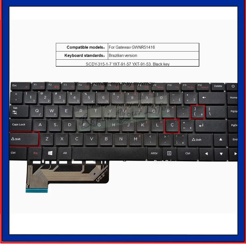 

BR RU-B for Shanzhai Gatewav GWNR51416 GWNR51416-BL YXT-91-57 SCDY-315-1-7 Laptop Keyboard
