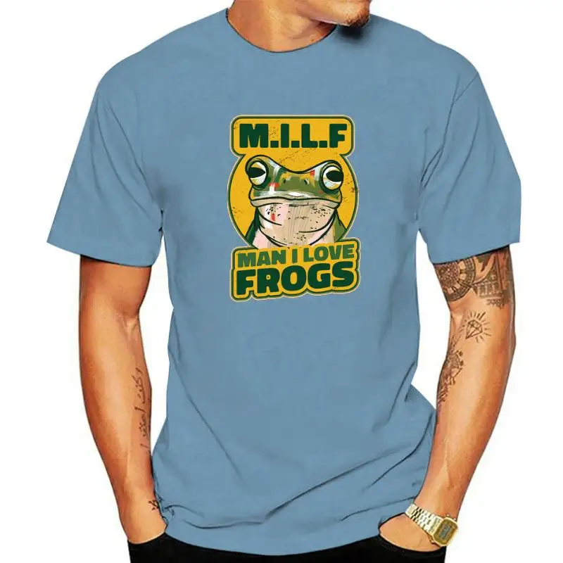 Kawaii Frog Graphic Short Sleeve Top M.I.L.F Man I Love Frogs Retro T Shirt Men Clothing Unisex Short-sleev Tops Camisetas