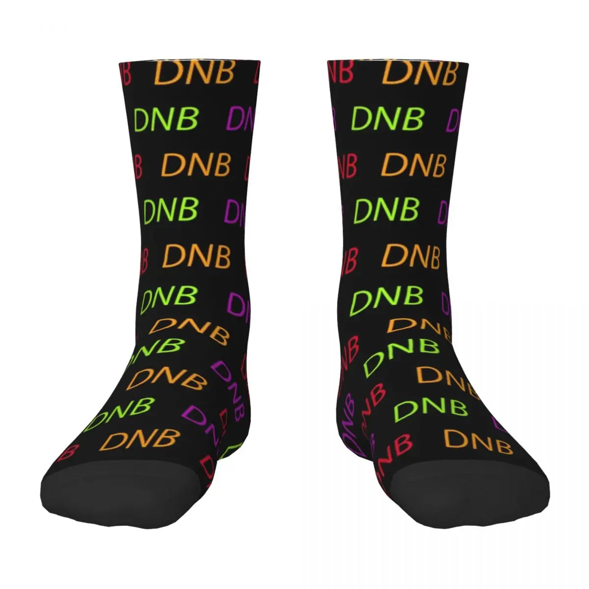 Носки DNB с разноцветным рисунком на черном фоне, музыкальные носки с барабаном и басом, подарок на Новый год, забавный подарок, женские носки для мужчин