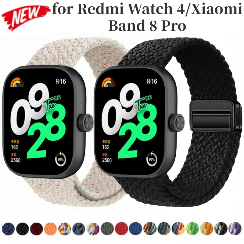 Нейлоновый ремешок с петлей для Redmi Watch 4 5, плетеный регулируемый удобный дышащий ремешок с магнитной пряжкой для Xiaomi Band 8/9 Pro Belt
