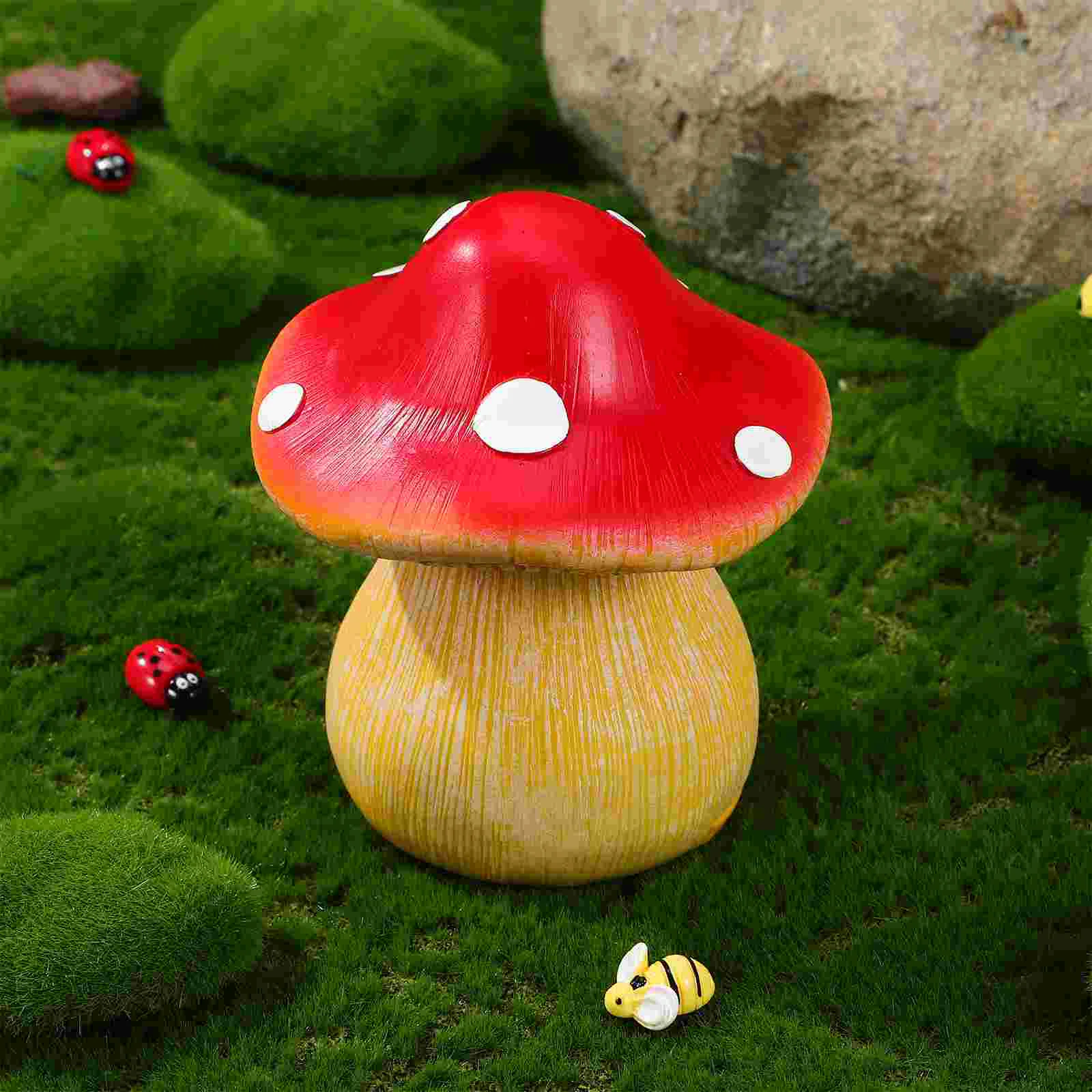 Rock to Hide Key outside Mushroom Hidden Box Mushrooms Decorations For Outdoors Garden Fake Spare Hider