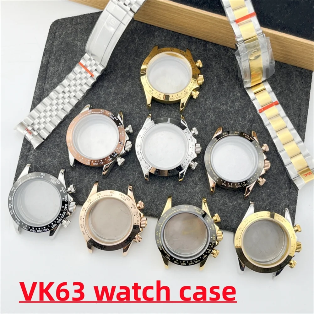 

VK63 Watch Case Panda Di 39mm Quartz Watch VK63 Sport Chronometer Green Gold Di Modified Seiko Watch Case Accessories