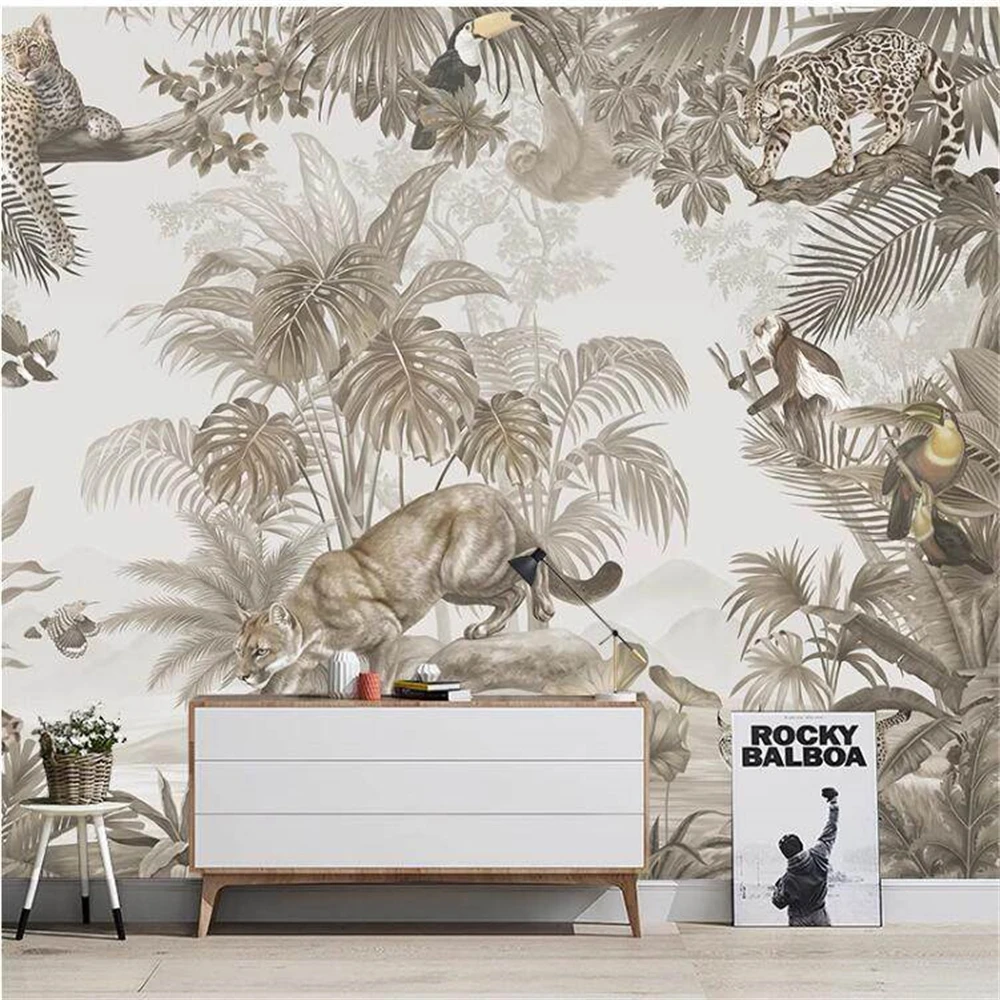 

Пользовательские обои с животными Юго-Восточной Азии, обои для спальни, комнаты для гостиной, фоновые обои, наклейки для украшения дома